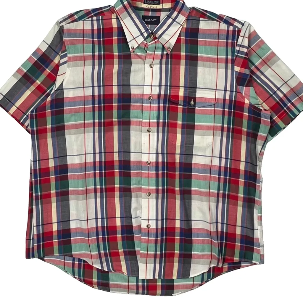 Gant Checked Short Sleeve Shirt - XL Multicoloured Cotton Blend - Image 5