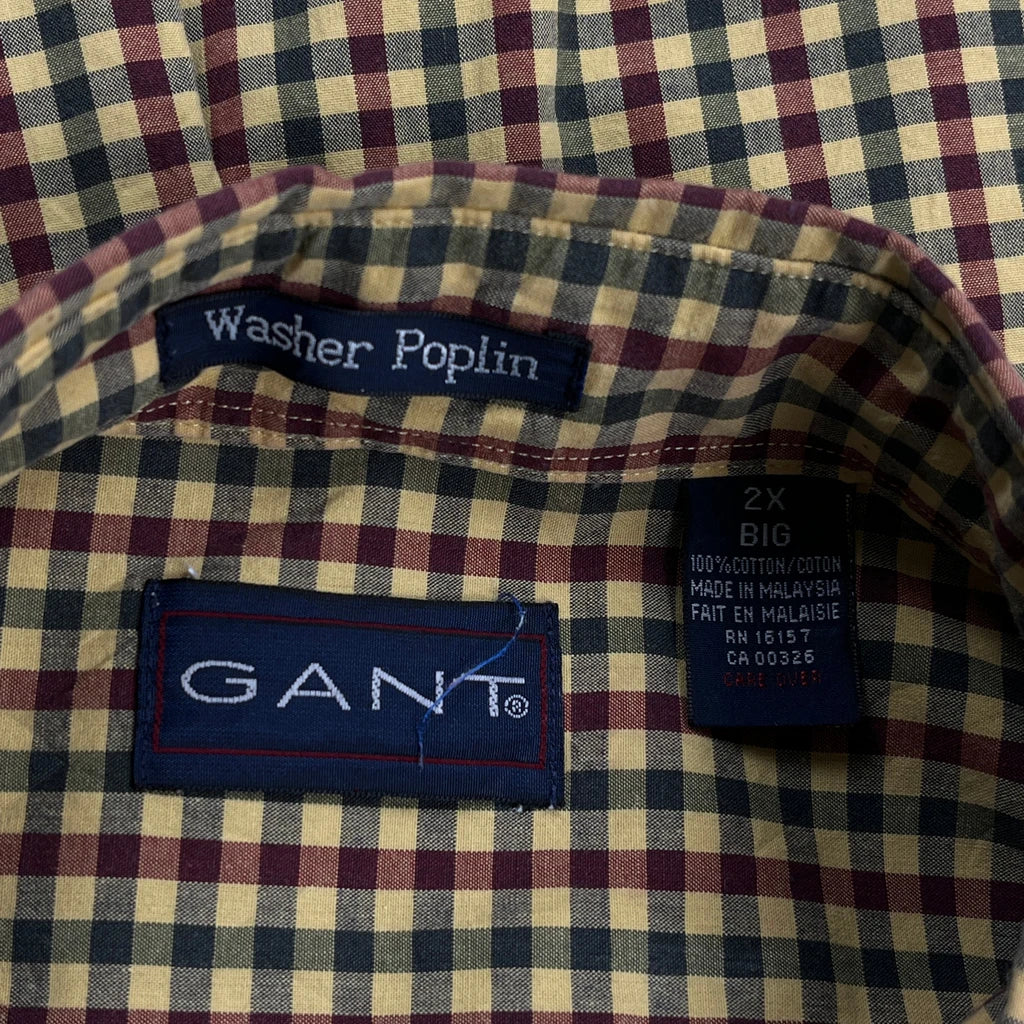 Gant Checked Short Sleeve Shirt - 2XL Multicoloured Cotton - Image 3