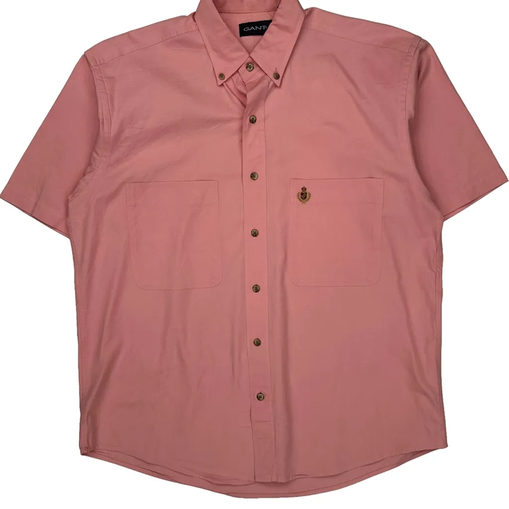 Gant Short Sleeve Shirt - Medium Pink Cotton - Image 4