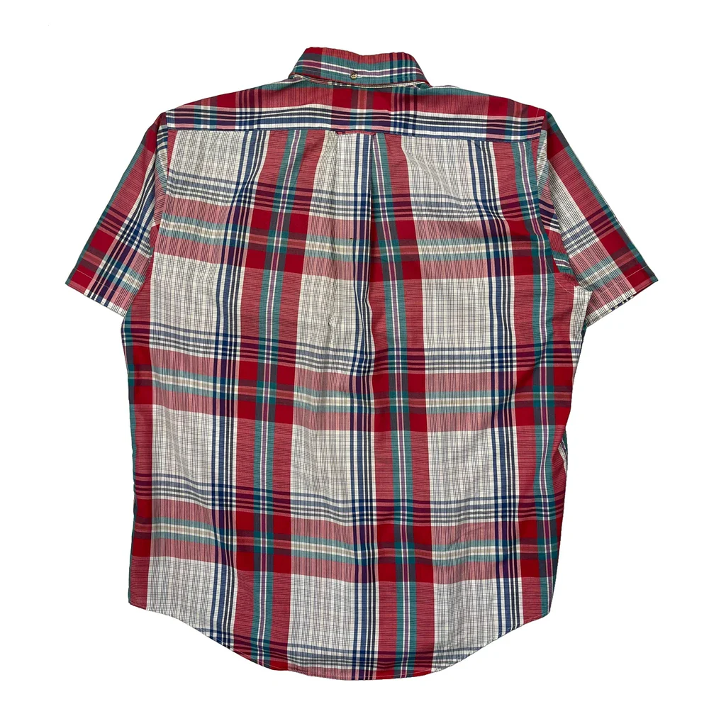 Gant Checked Short Sleeve Shirt - Large Red Cotton Blend - Image 2
