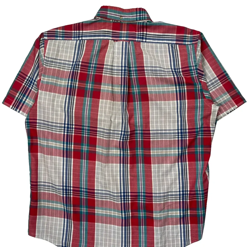 Gant Checked Short Sleeve Shirt - Large Red Cotton Blend - Image 7