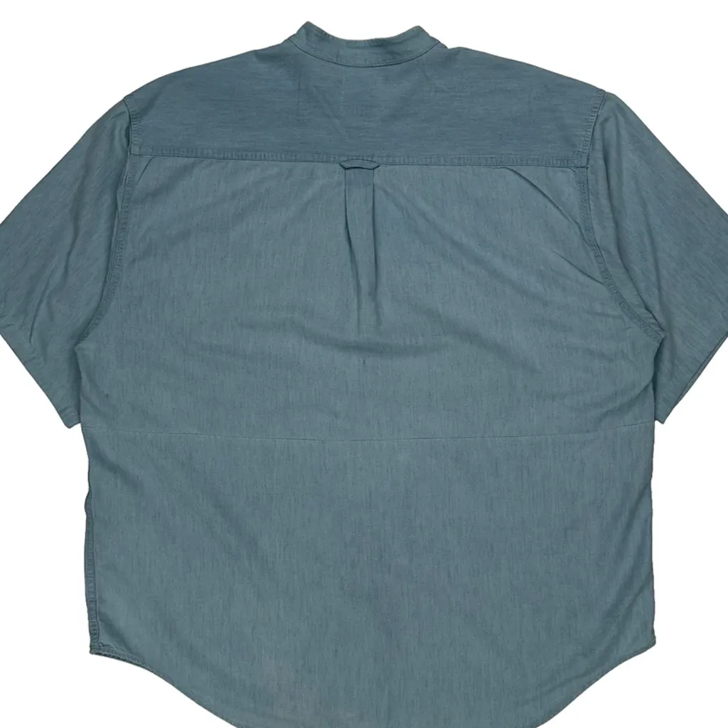 Gap Collarless Shirt - Large Blue Cotton - Image 6