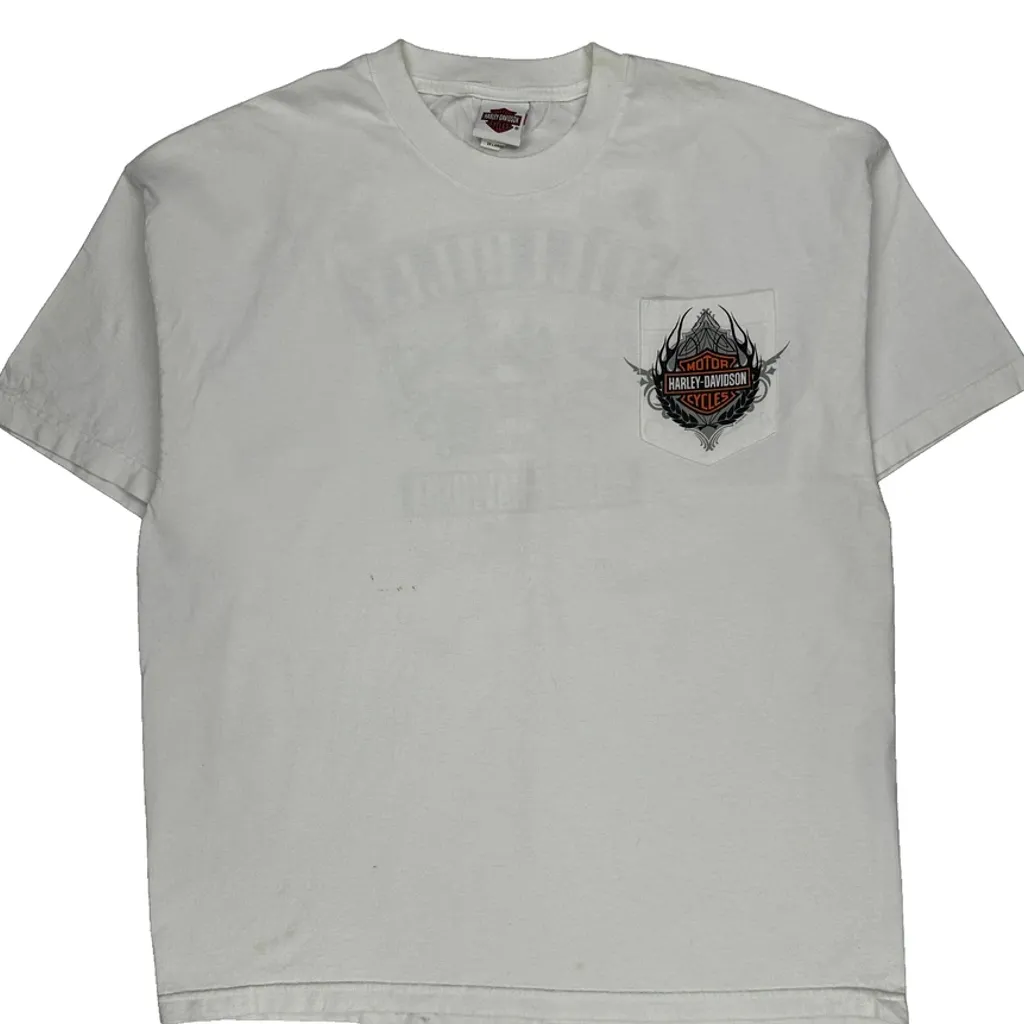 Gatlinburg, Tennessee Harley Davidson Graphic T-Shirt - 2XL White Cotton - Image 5