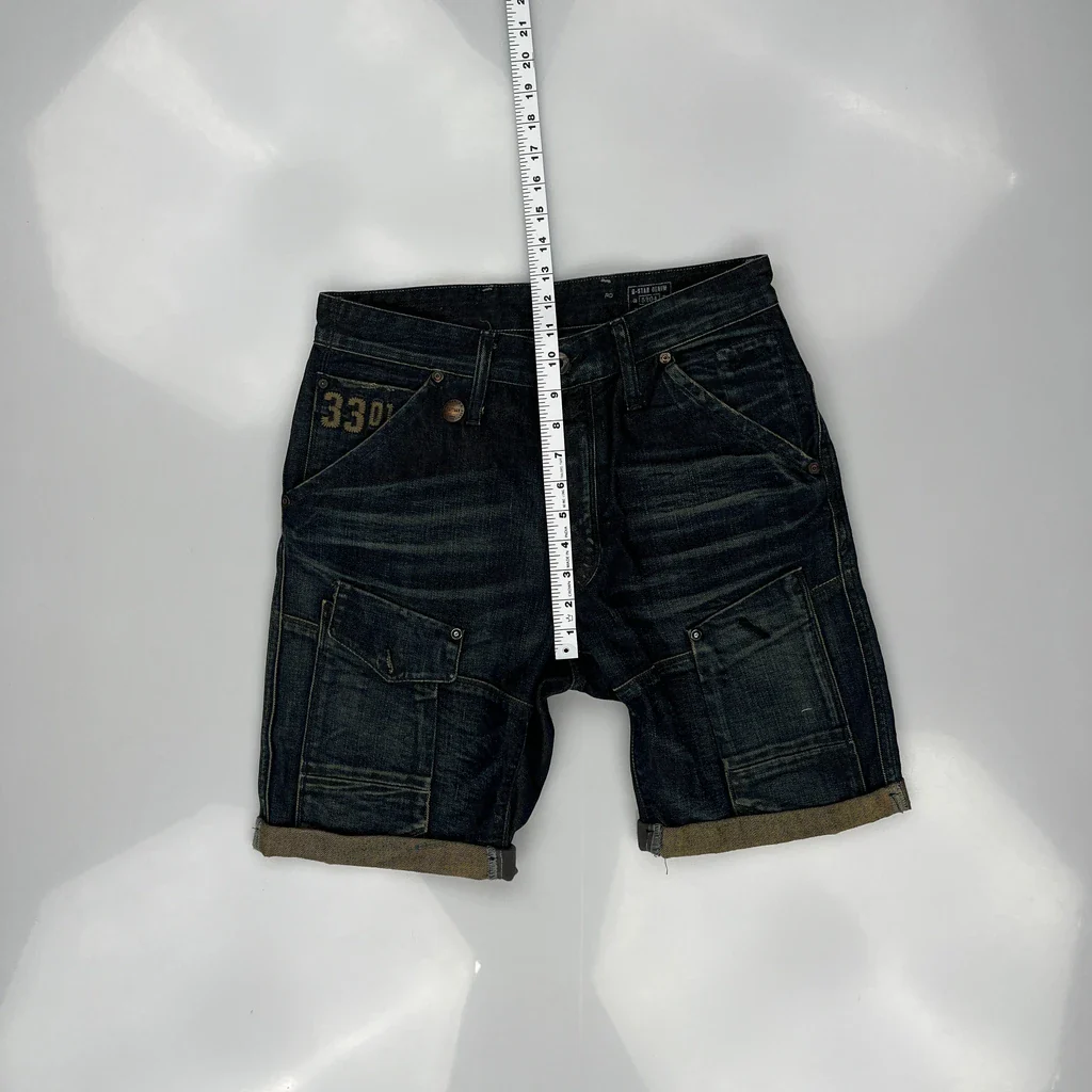 General 5620 Tapered G-Star Cargo Denim Shorts - 31W 9L Blue Cotton - Image 3