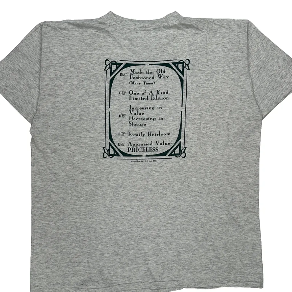 Genuine Antique Person Laid Back Single Stitch T-Shirt - XL Grey Cotton - Image 6