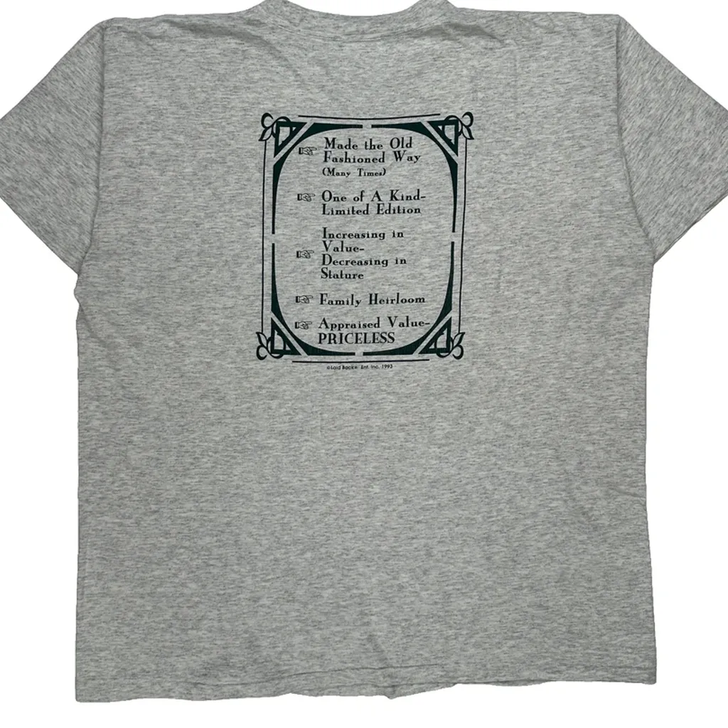 Genuine Antique Person Laid Back Single Stitch T-Shirt - XL Grey Cotton - Image 7