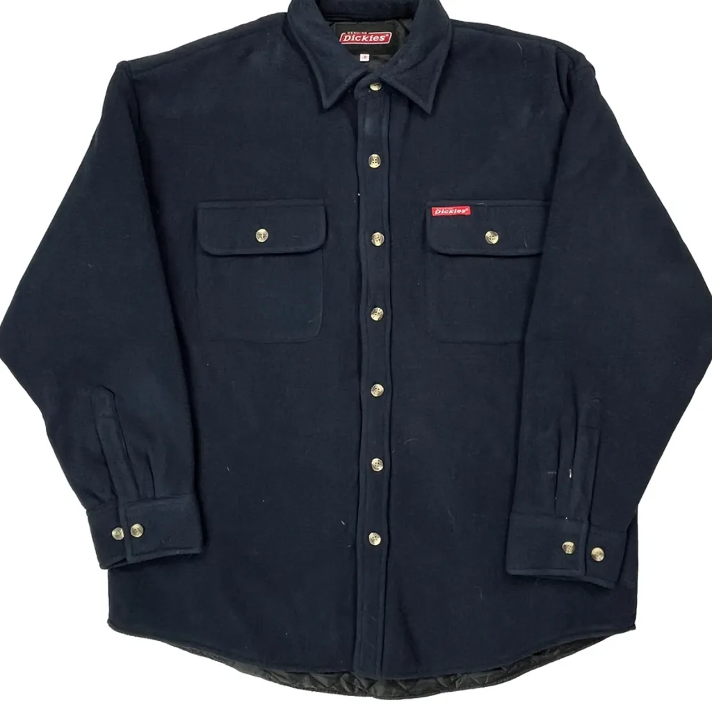 Genuine Dickies Fleece Jacket - Large Navy Polyester - Image 5