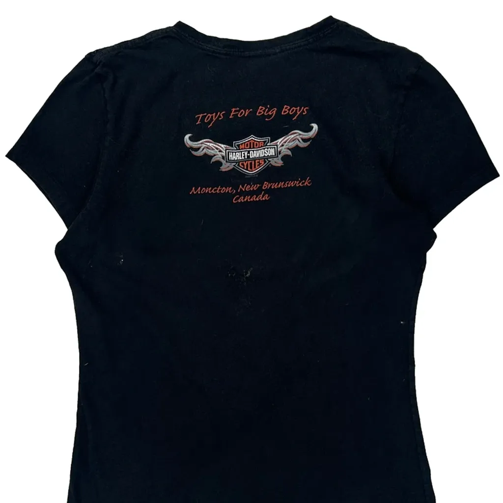 Genuine Harley Davidson V-Neck T-Shirt - XS Black Cotton - Image 7