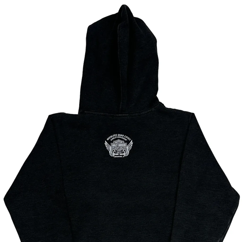 Genuine Motor Oil Harley Davidson Graphic Hoodie - Medium Black Cotton Blend - Image 8
