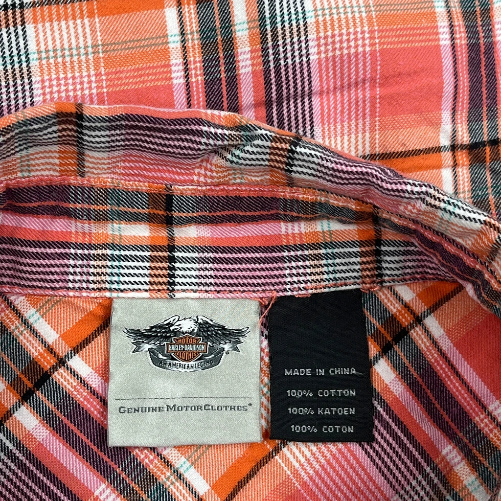 Genuine Motorclothes Harley Davidson Checked Shirt - XL Red Cotton - Image 4