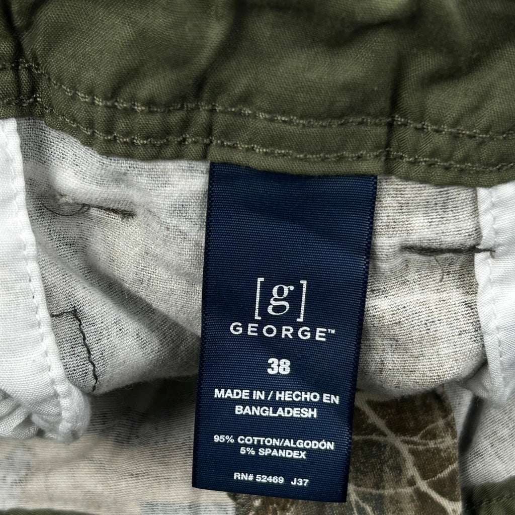 George Camo Cargo Shorts - 38W 10L Green Cotton - Image 3