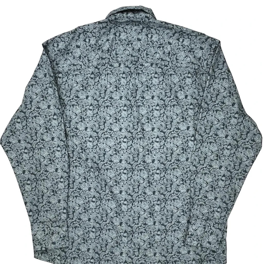 George Strait Collection Wrangler Patterned Shirt - Large Blue Cotton - Image 6
