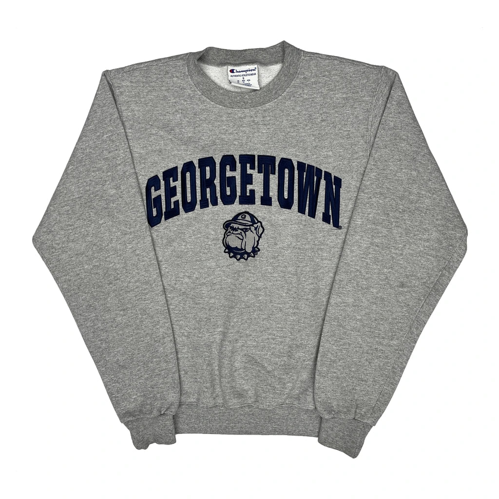 Georgetown Champion College Sweatshirt - Small Grey Cotton
