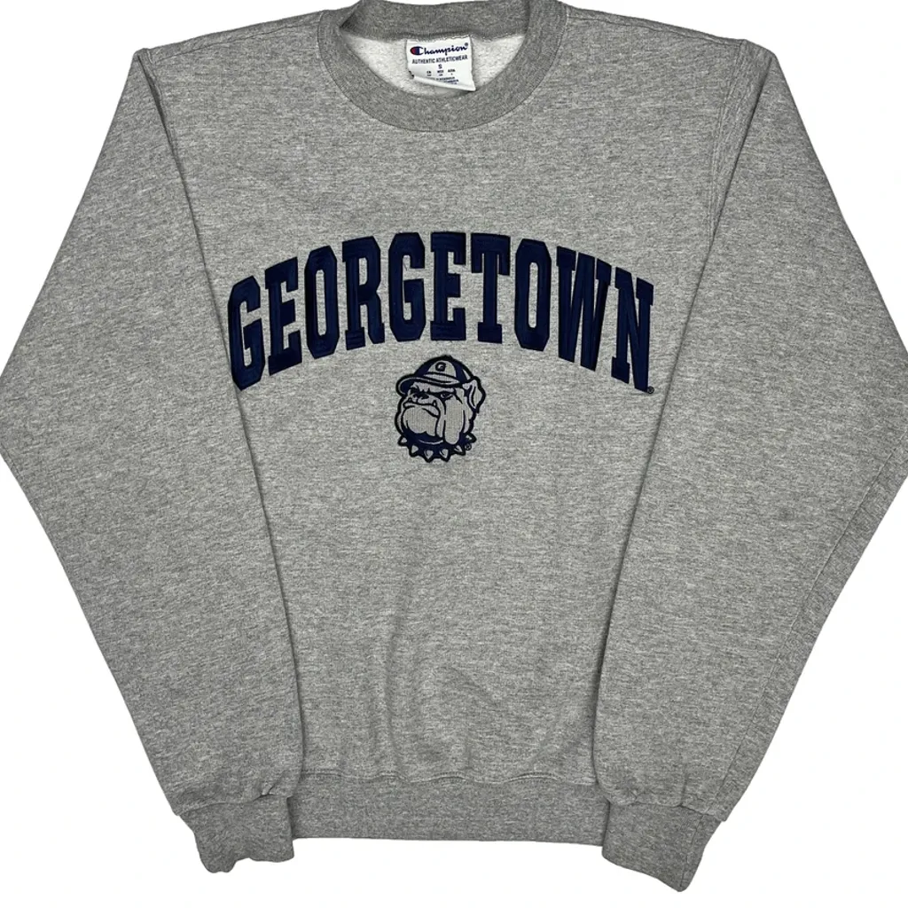 Georgetown Champion College Sweatshirt - Small Grey Cotton - Image 4