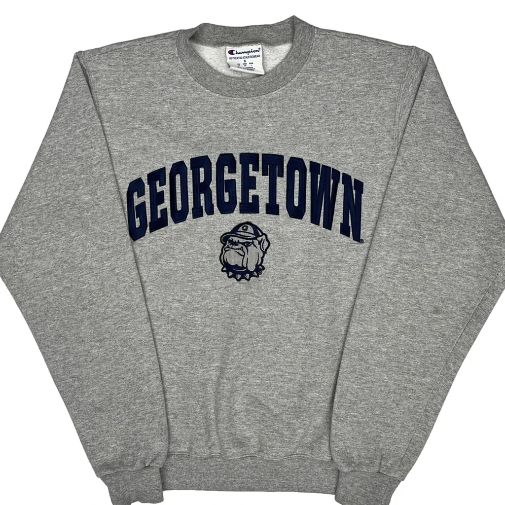 Georgetown Champion College Sweatshirt - Small Grey Cotton - Image 5