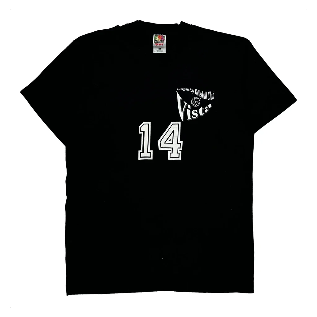 Georgian Bay Volleyball Club Fruit Of The Loom Single Stitch T-Shirt - Large Black Cotton