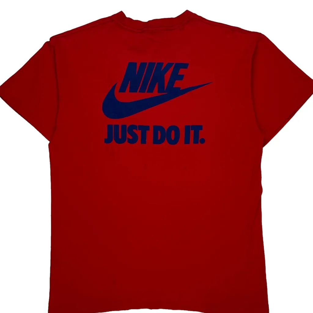 Get In Gear 10K April 28, 1990 Nike Graphic T-Shirt - Large Red Cotton - Image 6