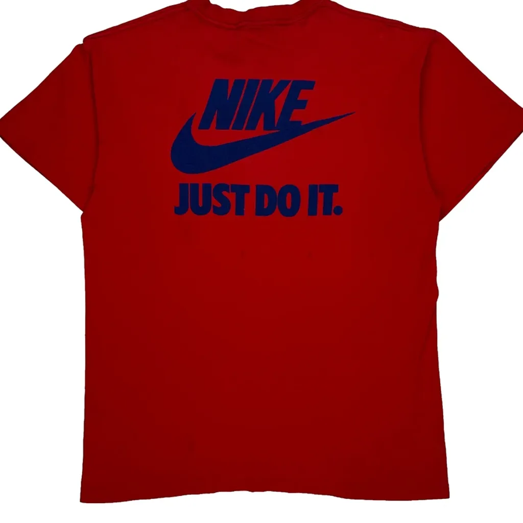 Get In Gear 10K April 28, 1990 Nike Graphic T-Shirt - Large Red Cotton - Image 7