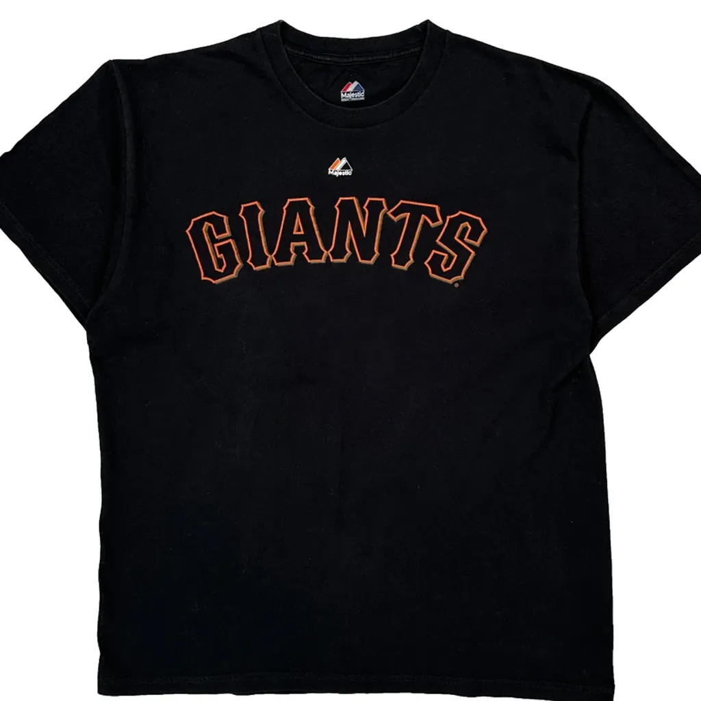 Giants Majestic Mlb T-Shirt - Large Black Cotton - Image 4