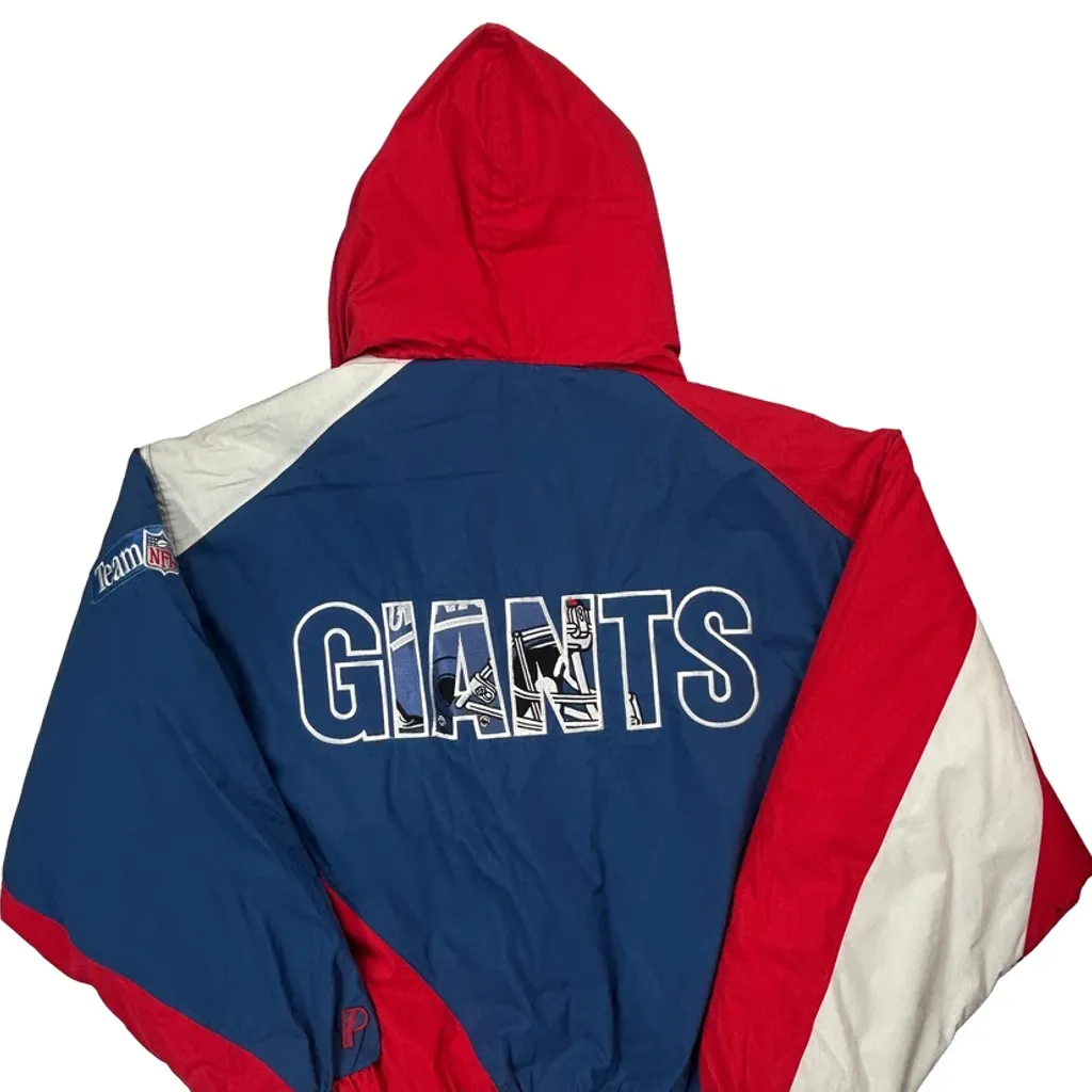 Giants Pro Player Spellout Jacket - XL Blue Nylon - Image 7