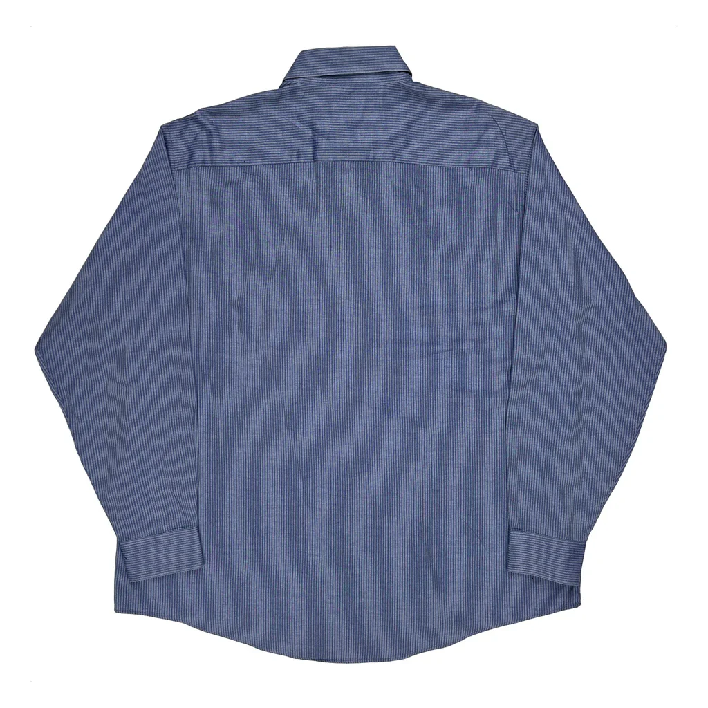 Giorgio Armani Striped Shirt - XL Blue Cotton - Image 2