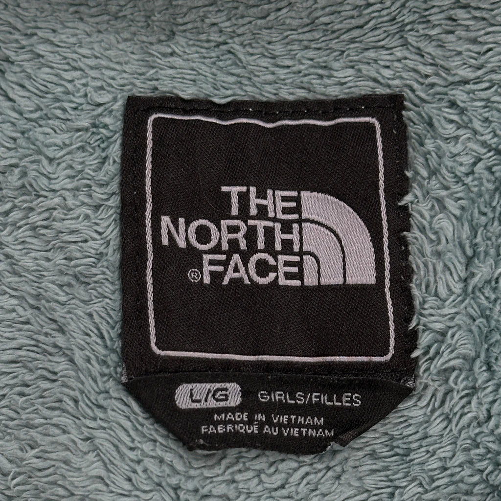 Girls The North Face Fleece Jacket - Large Green Polyester - Image 3