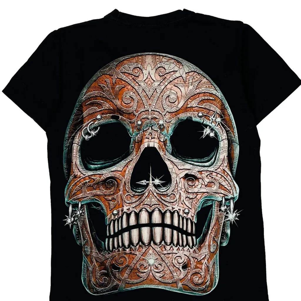 Glow In The Dark Rock Eagle Single Stitch T-Shirt - Small Black Cotton - Image 6
