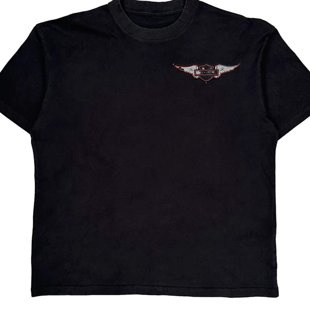 Goku Harley Davidson Cartoon T-Shirt - Large Black Cotton - Image 5