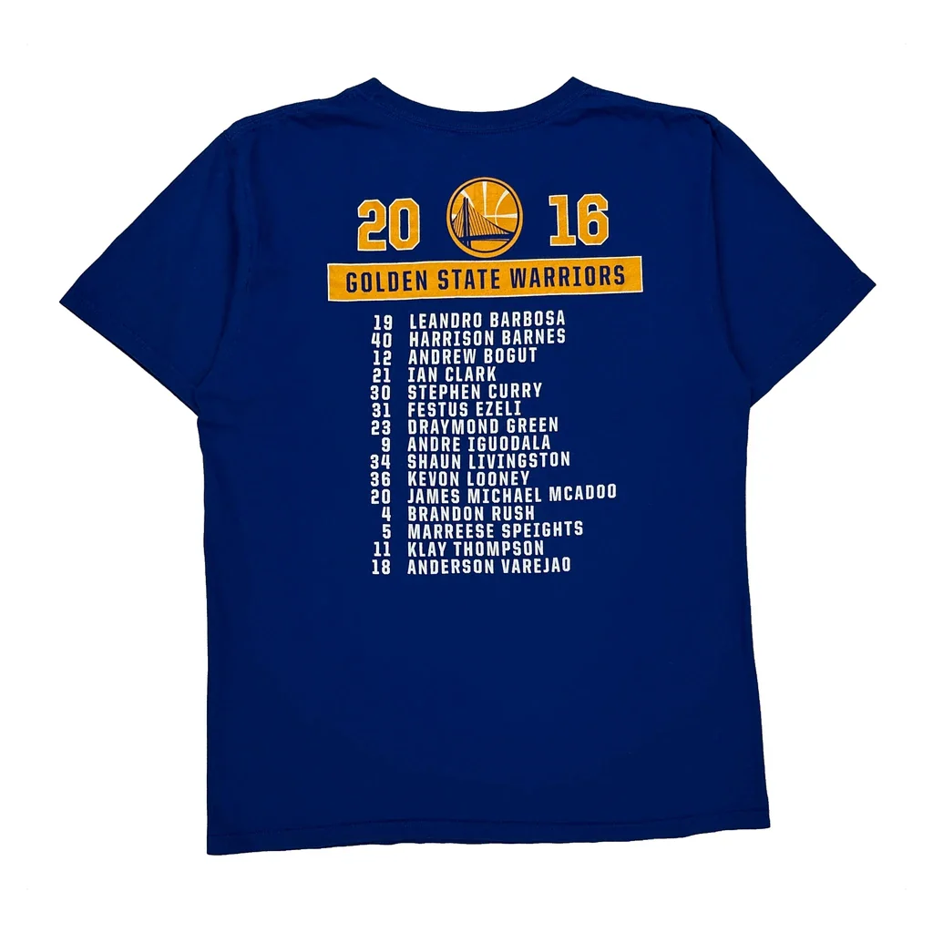 Golden State Warriors Adidas Nba T-Shirt - Large Blue Cotton - Image 2