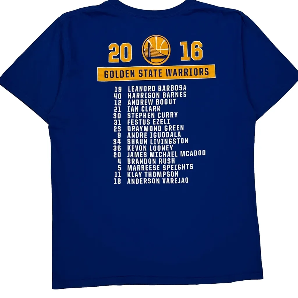 Golden State Warriors Adidas Nba T-Shirt - Large Blue Cotton - Image 6