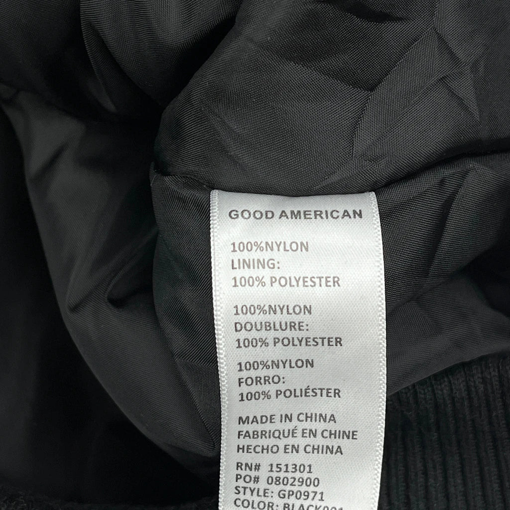 Good American Ma1 Bomber Jacket - Large Black Nylon - Image 4