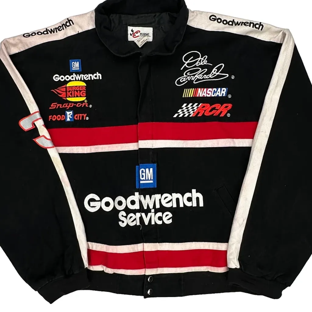 Goodwrench Service Chase Authentics Nascar Bomber Jacket - 2XL Black Cotton - Image 5