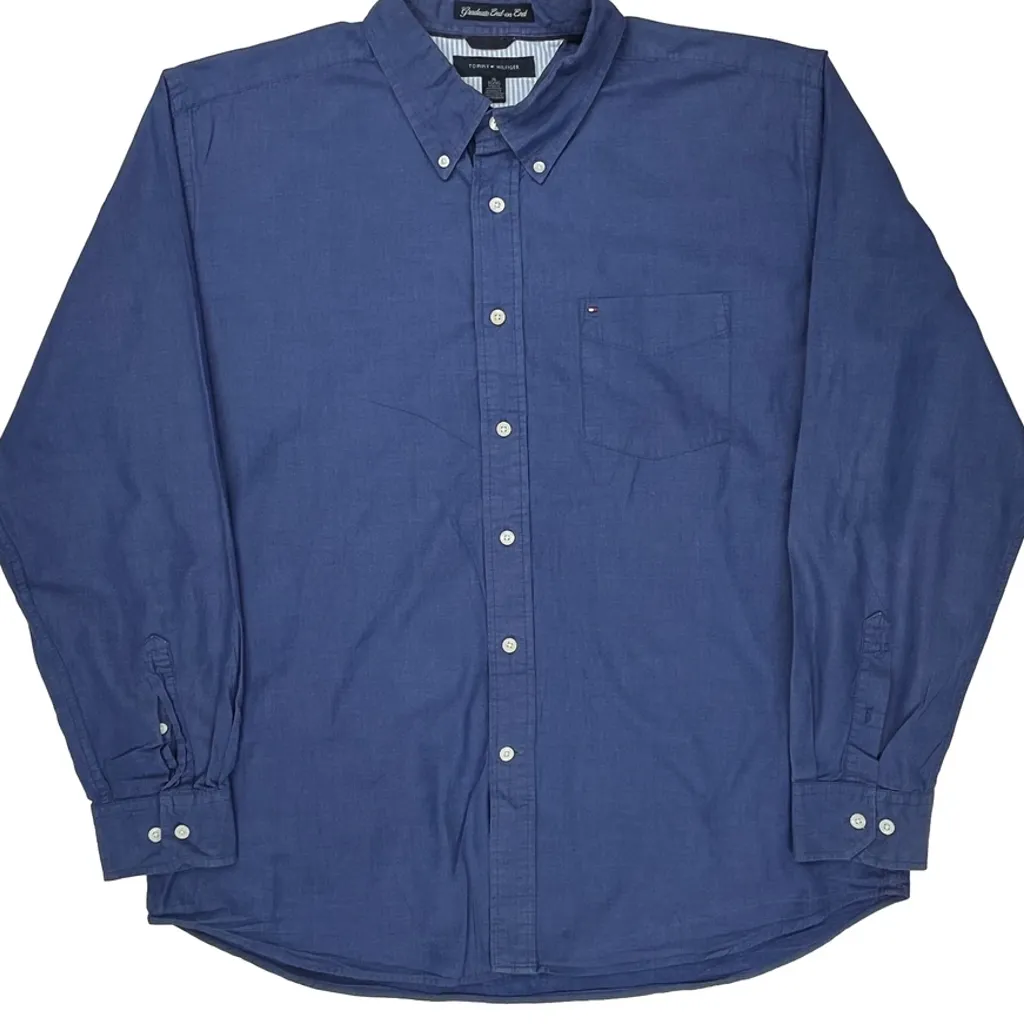 Graduate End-On-End Tommy Hilfiger Shirt - XL Blue Cotton - Image 4