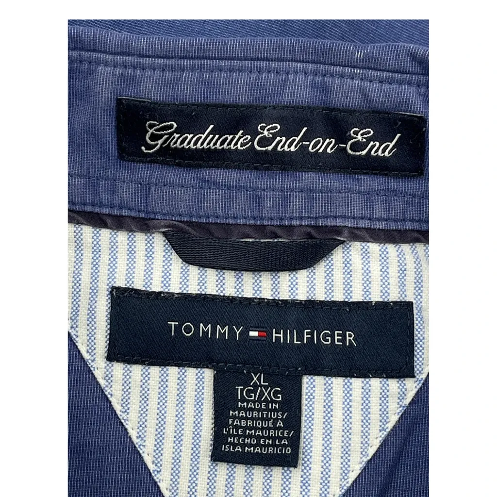 Graduate End-On-End Tommy Hilfiger Shirt - XL Blue Cotton - Image 5