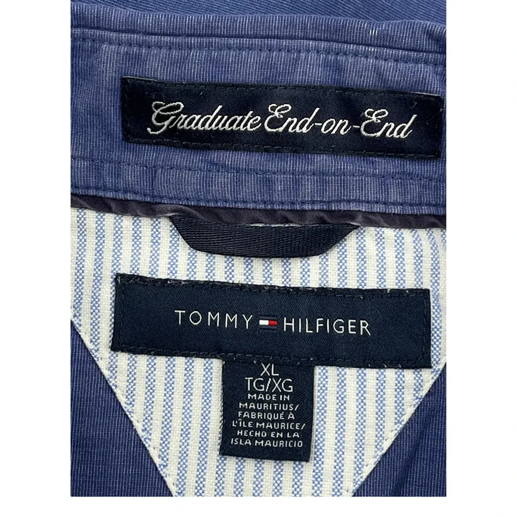 Graduate End-On-End Tommy Hilfiger Shirt - XL Blue Cotton - Image 6