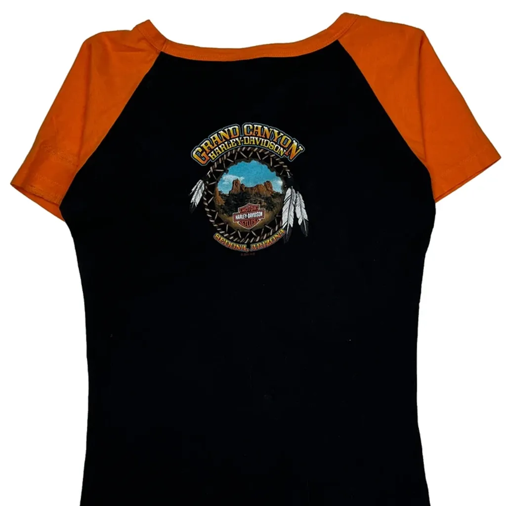 Grand Canyon Harley Davidson Graphic T-Shirt - Medium Black Cotton - Image 7