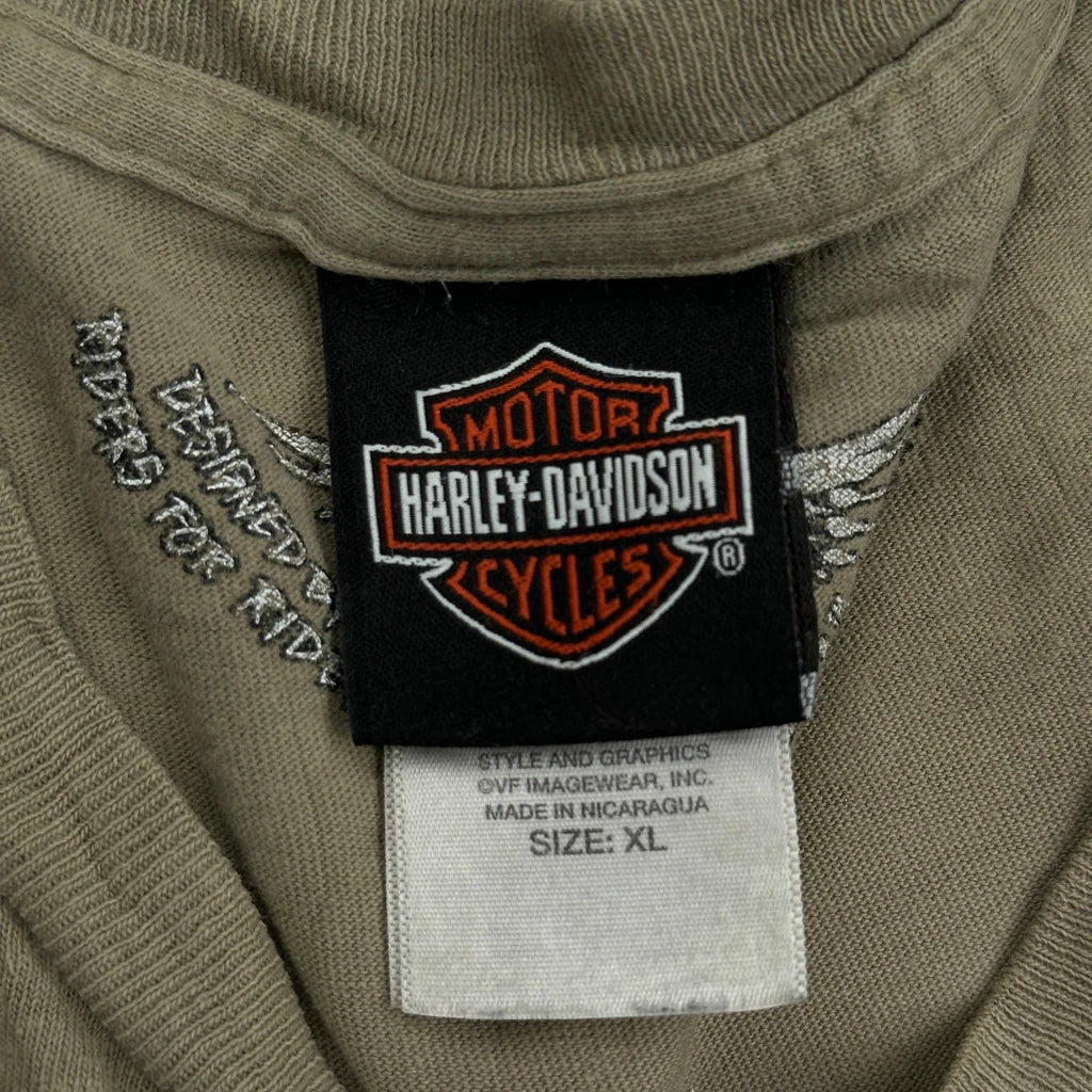 Grand Cayman Harley Davidson Graphic T-Shirt - XL Green Cotton - Image 3