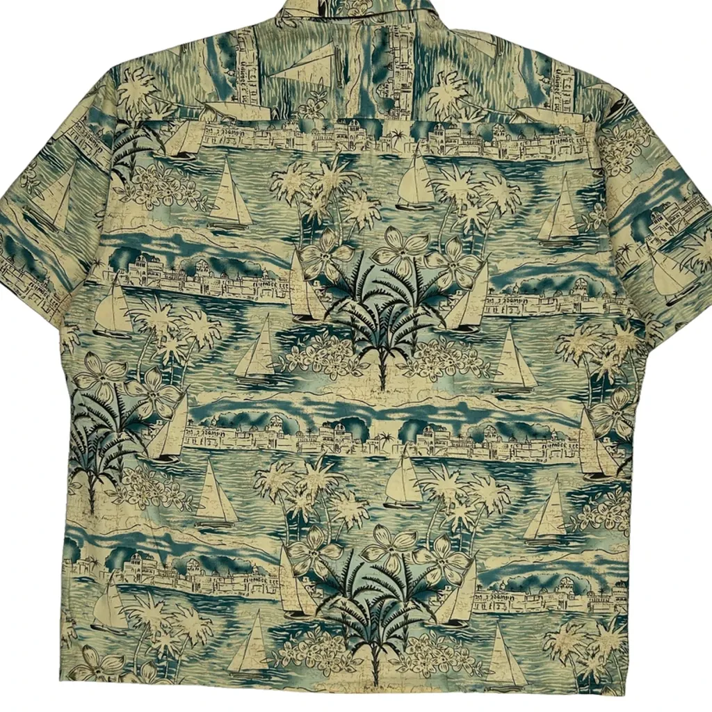 Grant Thomas Floral Hawaiian Shirt - XL Beige Cotton - Image 6