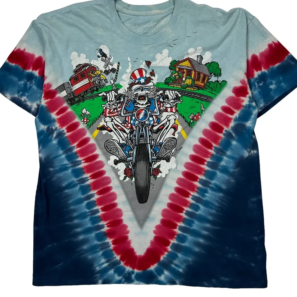 Grateful Dead Liquid Blue Graphic T-Shirt - Large Multicoloured Cotton - Image 5