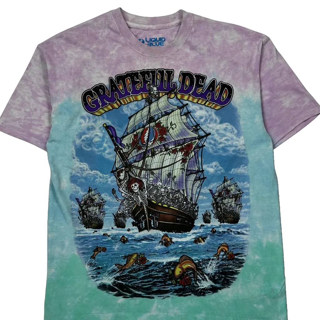Grateful Dead Liquid Blue Graphic T-Shirt - Large Multicoloured Cotton - Image 5