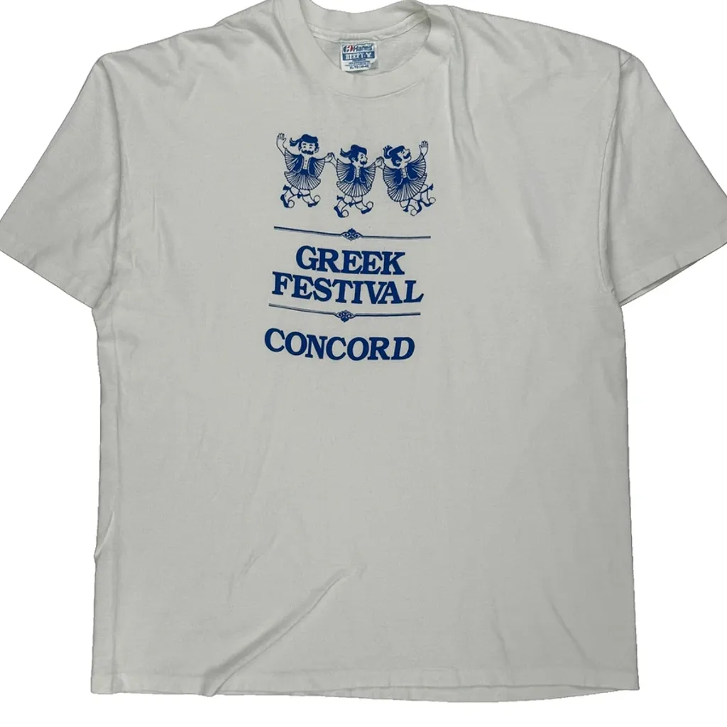 Greek Festival Concord Hanes Graphic T-Shirt - XL White Cotton - Image 4
