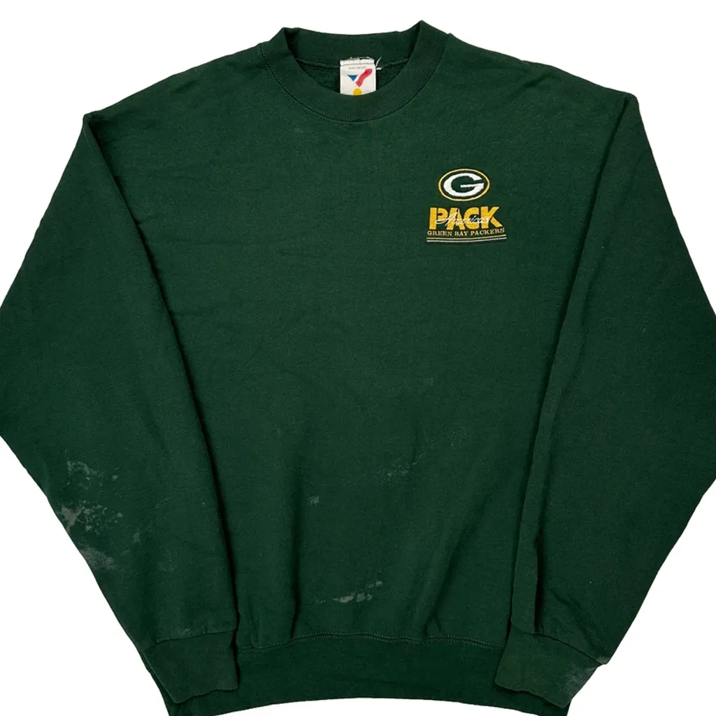 Green Bay Packers Artex Football Sweatshirt - XL Green Cotton - Image 4