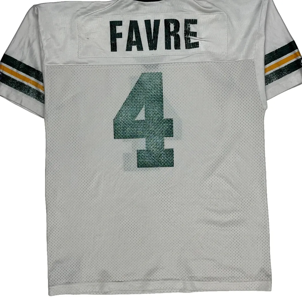 Green Bay Packers Champion Football Jersey - Large White Polyester - Image 6
