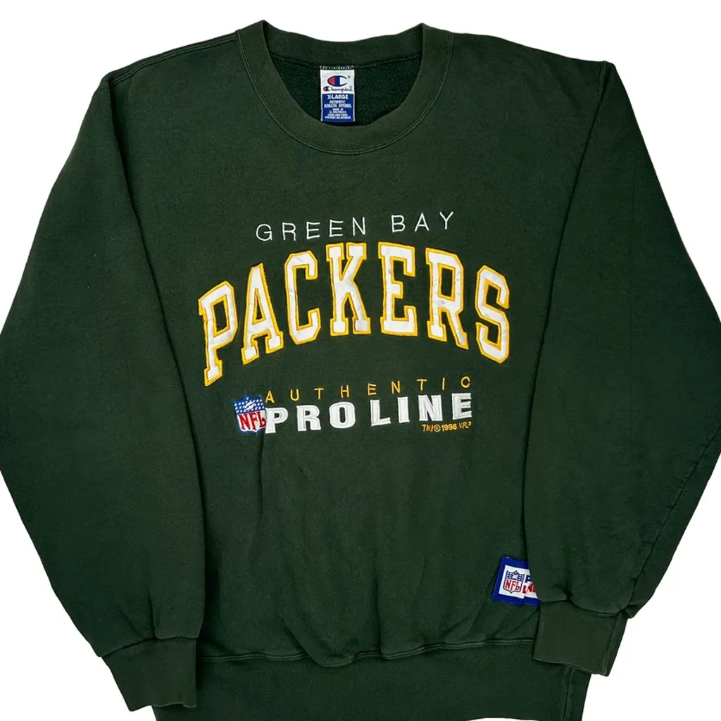 Green Bay Packers Champion Football Sweatshirt - XL Green Cotton - Image 4