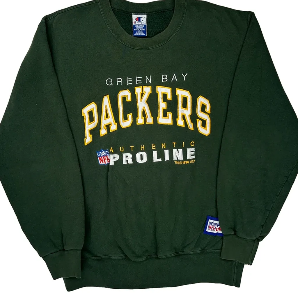Green Bay Packers Champion Football Sweatshirt - XL Green Cotton - Image 5