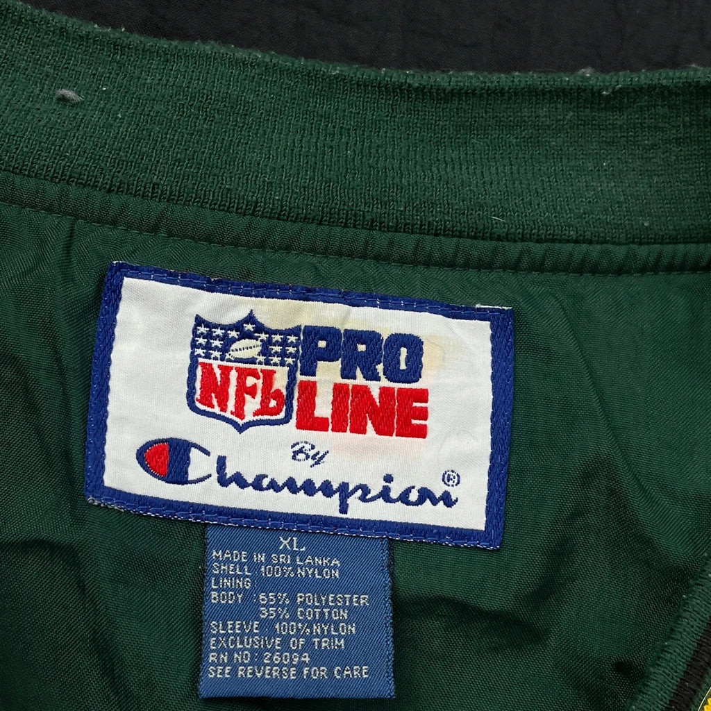 Green Bay Packers Champion Football Windbreaker - XL Grey Nylon - Image 3