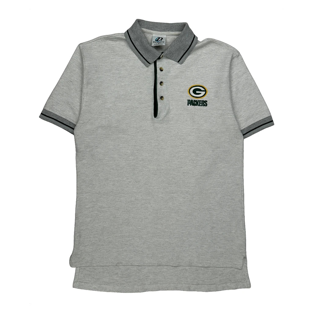 Green Bay Packers Dynasty Nfl Polo Shirt - Medium Grey Cotton