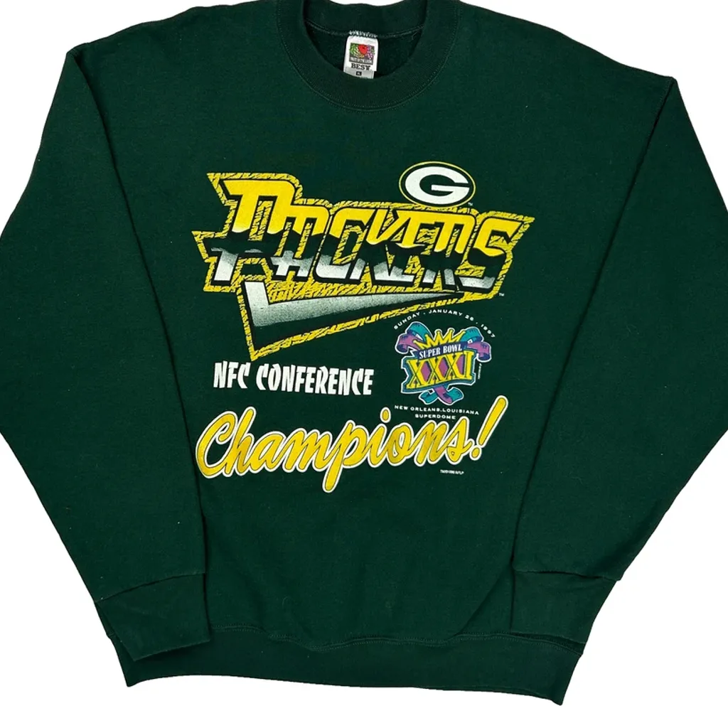 Green Bay Packers Fruit Of The Loom Made In USA Graphic Sweatshirt - XL Green Cotton Blend - Image 4