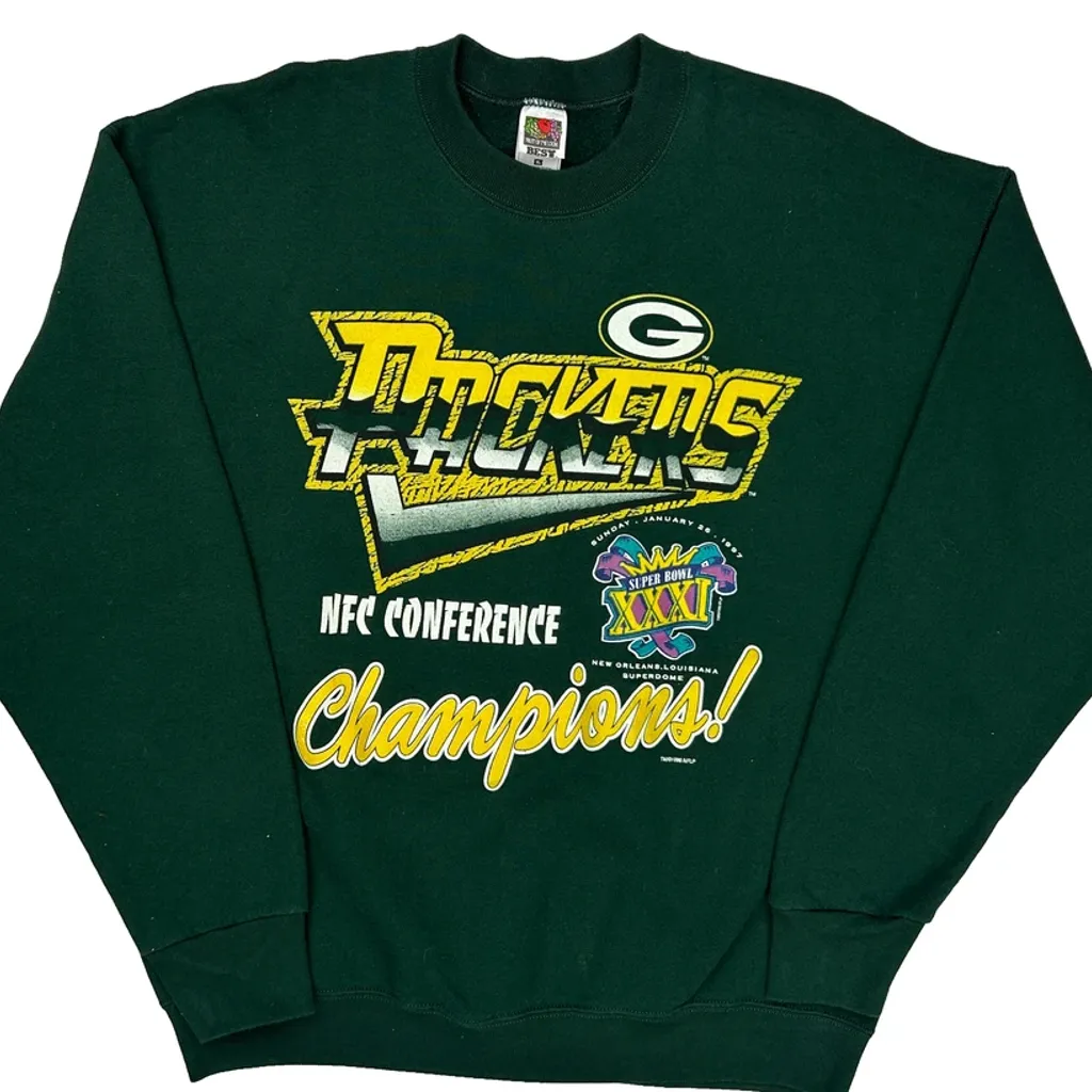 Green Bay Packers Fruit Of The Loom Made In USA Graphic Sweatshirt - XL Green Cotton Blend - Image 5