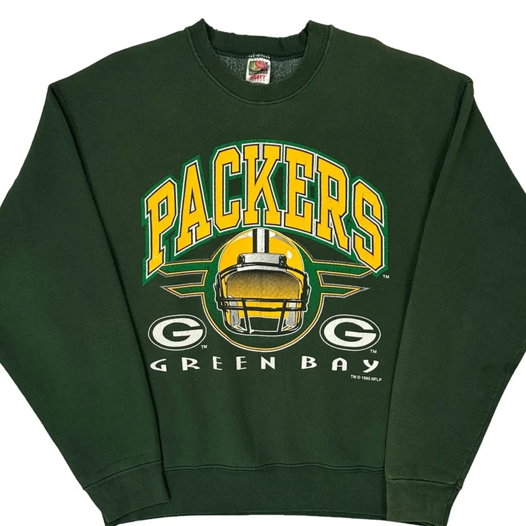Green Bay Packers Fruit Of The Loom Nfl Sweatshirt - XL Green Cotton - Image 4